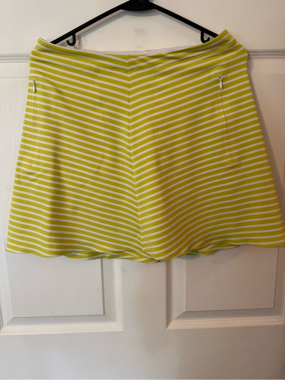 Nike Yellow and White Striped Golf Skort